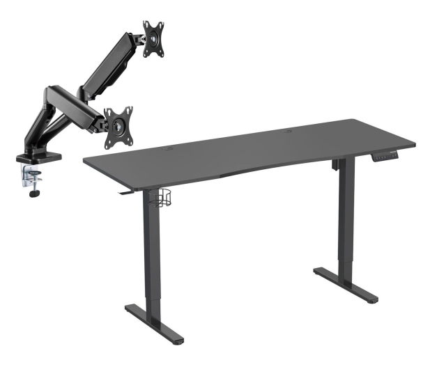 Silver Monkey Biurko elektryczne ED-160 black + UM-800 (sprężyna gazowa) - 1351549 - zdjęcie